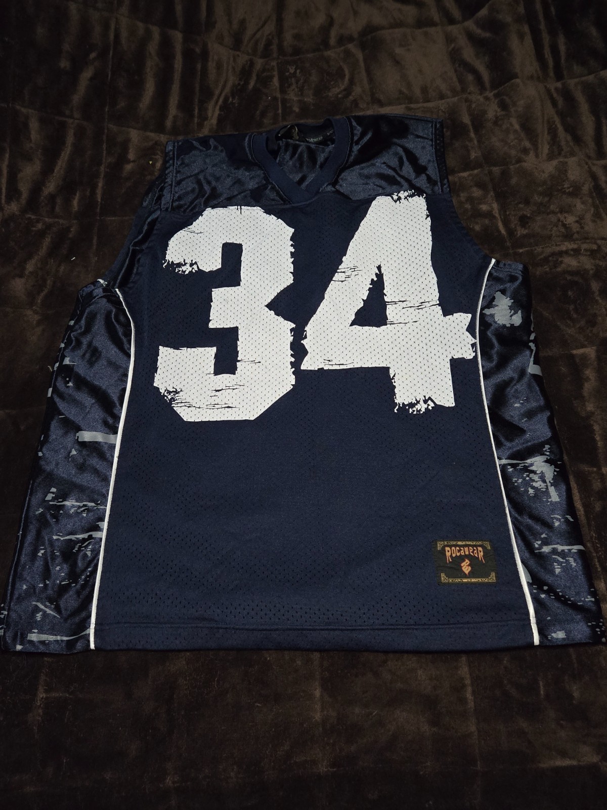 Team Roc Rocawear #34 Basketball Jersey Size XL Navy Blue gallery