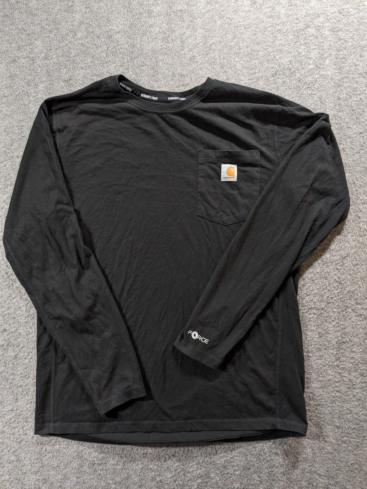 Carhartt Force Men's M Relaxed Fit Long Sleeve T-Shirt Black Activewear Workwear gallery