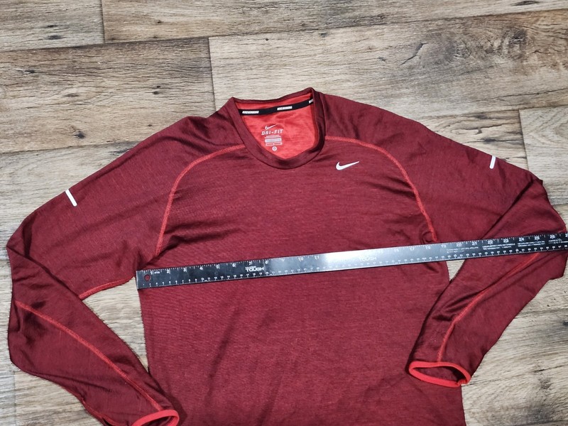 Nike Dri-FIT Running Pullover Mens Medium Red Shirt Lightweight Training reflect gallery