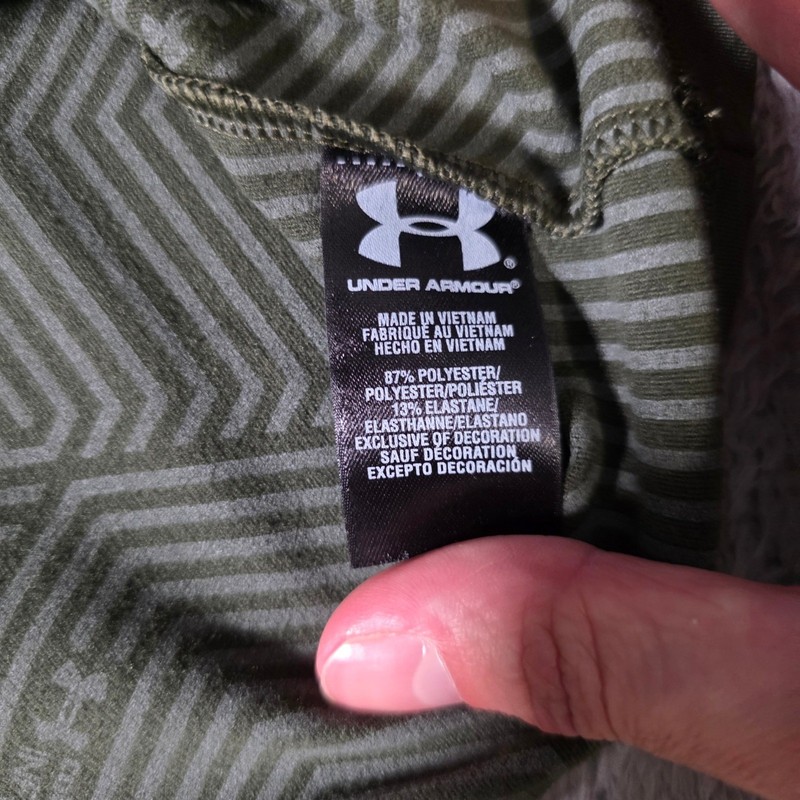Under Armour Mens M ColdGear Mock Neck Olive Green Fitted Thermal Base Layer gallery