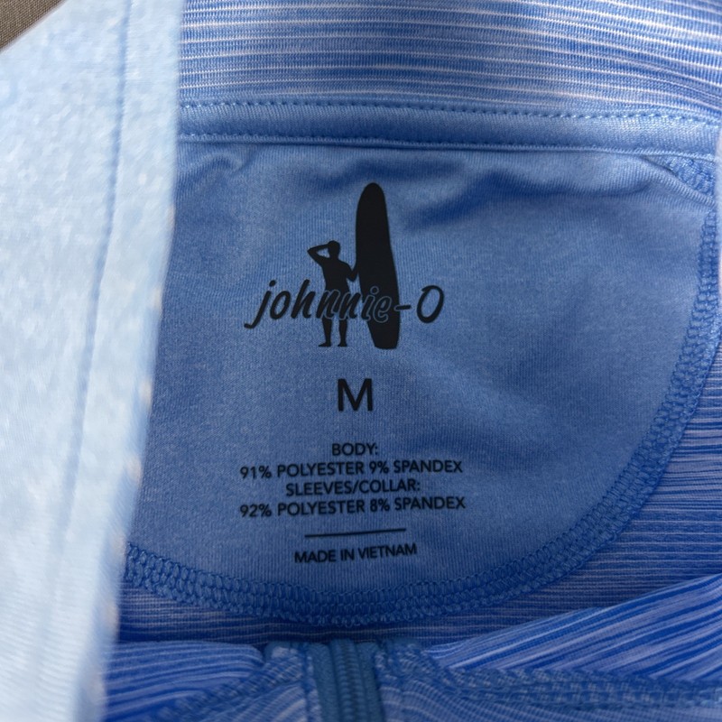 Johnnie-O Golf Pullover Bert 1/4 Zip Medium Malibu Blue Striped NWT MSRP $128 gallery