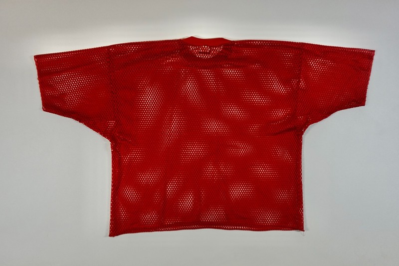 Vintage INDY Knit Red Mesh Fabric Oversized Made in USA XL Blank High Fashion gallery