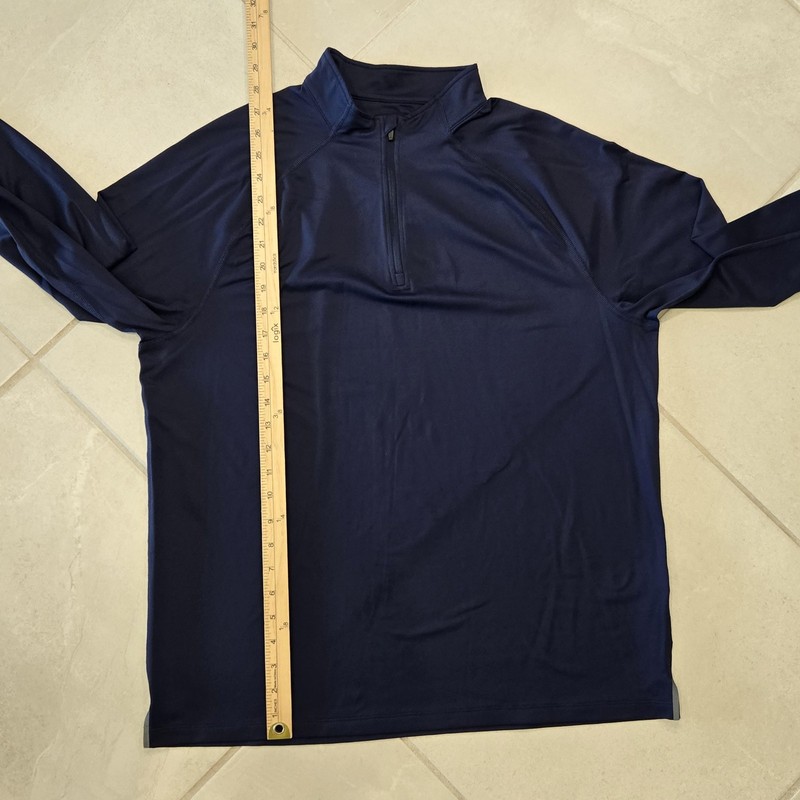 Rhone Pullover Mens Large Blue Quarter Zip Long Sleeve Performance Stretch Top gallery