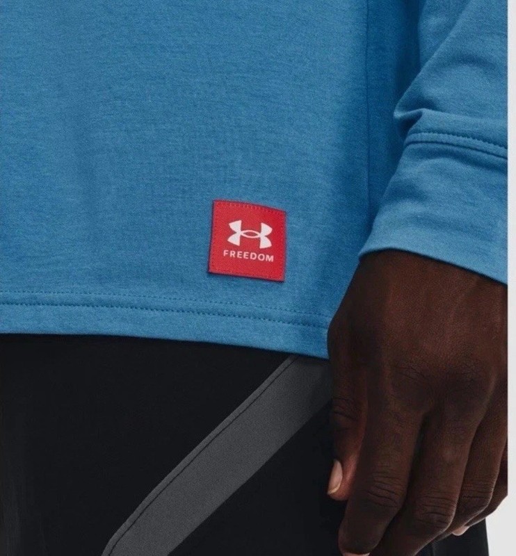 Size:Large🔥Under Armour Project Rock Veterans By Sea Men Long Sleeve Blue Flag gallery