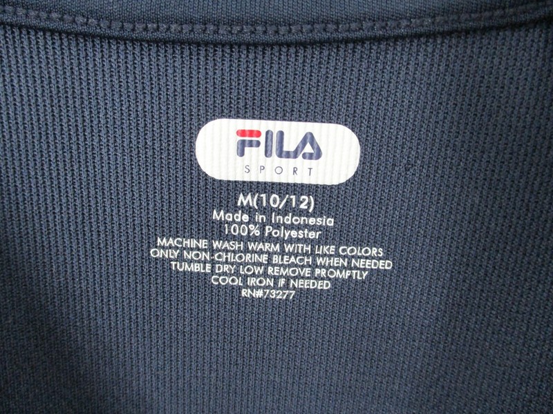 Fila Men's Top Medium Activewear Workout Crew Neck Stretch Elastic Mesh Blue gallery