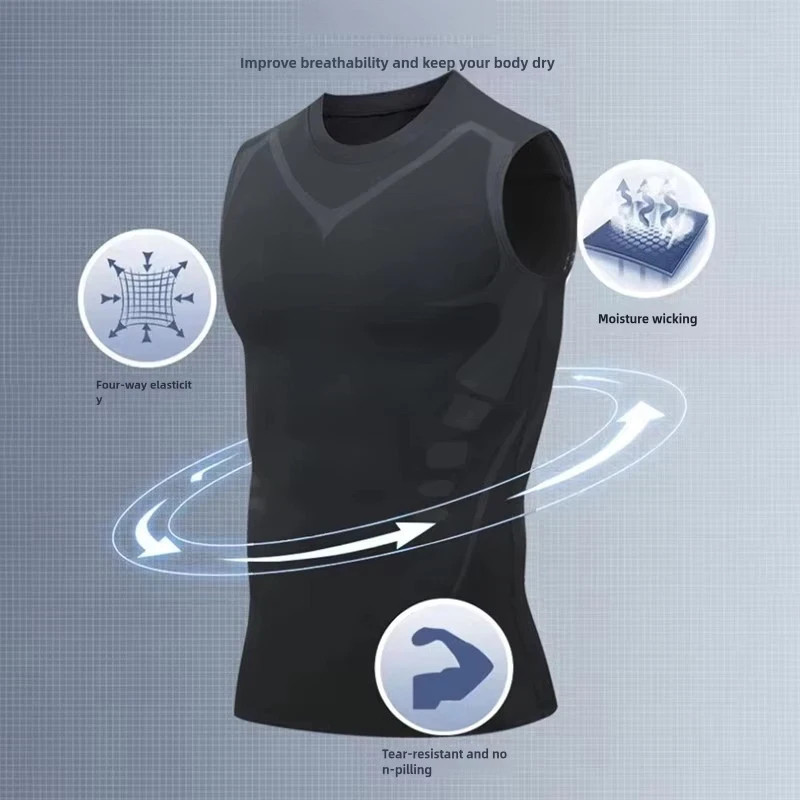 Mens Compression Shirt Tank Top Quick Dry Gym Fitness Muscle Bodybuilding gallery