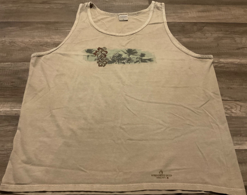 VINTAGE CRAZY SHIRTS HAWAII KONA DYED LAHAINA MAUI TANK TOP ( MENS XL ) DISTRESS