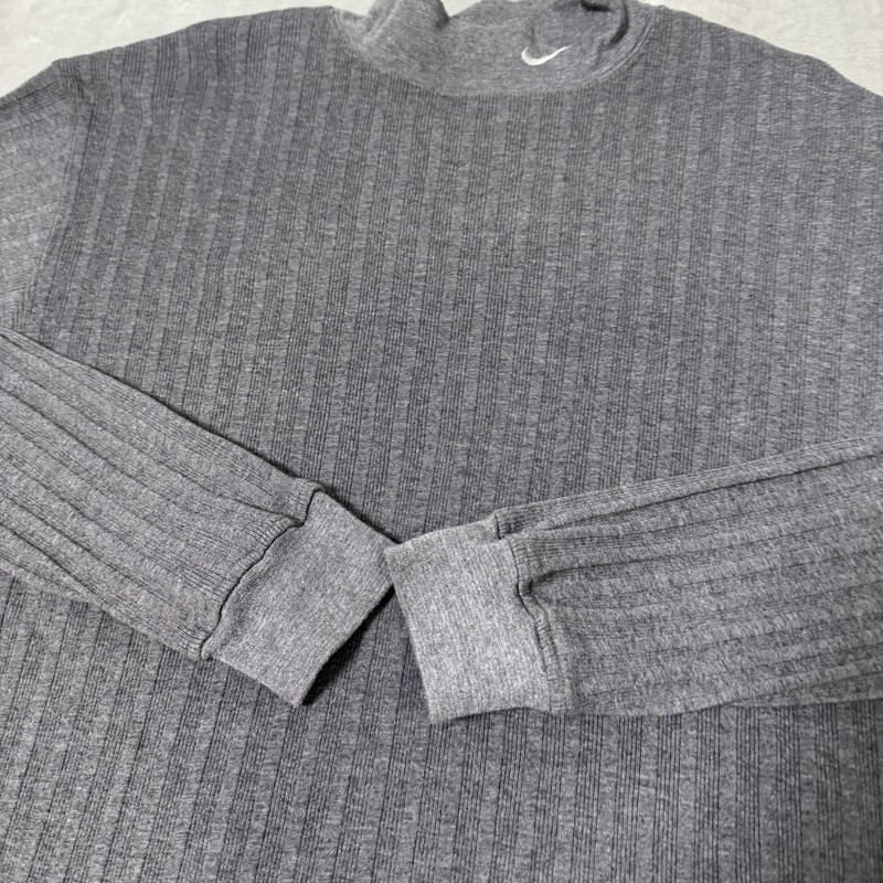 Vintage Nike Golf Gray Ribbed Knit Mock Neck Long Sleeve Shirt Men's Large gallery