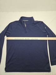 Under Armour Men’s XL 1/4 Snap Button Mock Neck Loose Fit Long Sleeve Blue Shirt