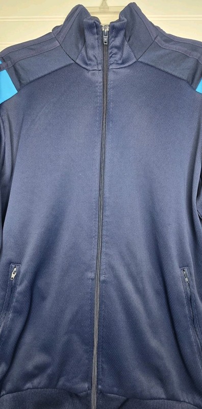 Adidas Originals Adicolor Blue Funnel Neck Track Top Jacket Men Size L gallery