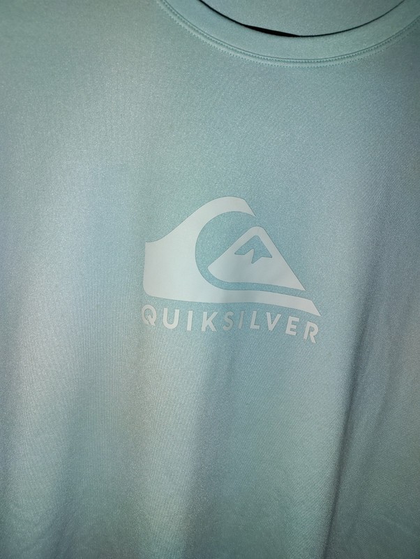 Quicksilver Long Sleeve Quick Dry Surfing Shirt Light Blue Mens Small 36" Chest gallery