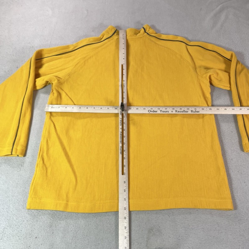 Nike Pullover Mens XL Yellow Quarter Zip 90s Thick Knit Long Sleeve Silver Label gallery