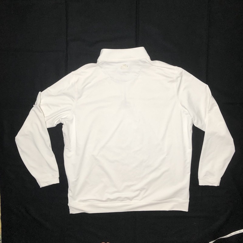Peter Millar White Perth Stretch Loop Terry Quarter Zip Pullover MC0EK40 XXL 2XL gallery