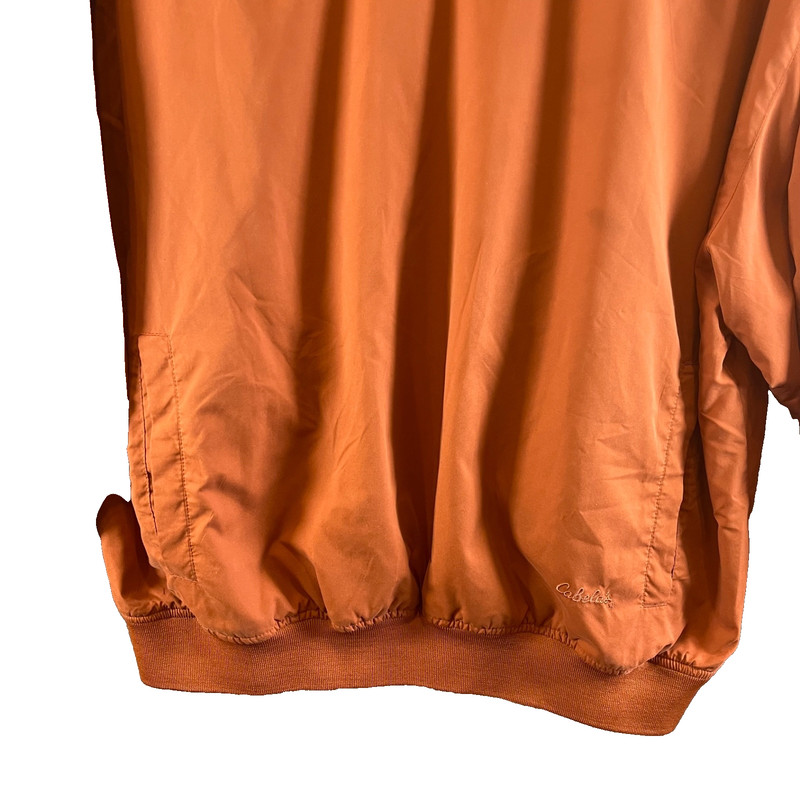 Cabelas Windcrest Rust Size L Pullover Windbreaker V Neck Pockets Golf Lined EUC gallery