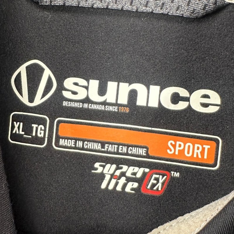 Sunice Sport Pullover Shirt Mens XL Superlite FX Black Grey Quarter Zip Athletic gallery