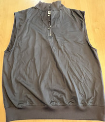 FOOT JOY GOLF NYLON BLEND BLACK HALF ZIP EMBROIDERED FJ VEST SZ M