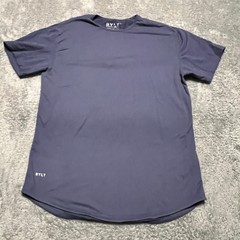 BYLT Shirt Mens Large Blue Drop Cut Crewneck Curved Hem Performance Gym