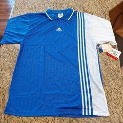 Vtg 90s Adidas Men’s Soccer Jersey/Shirt Three Stripes Logo Size XL NWT Cobalt
