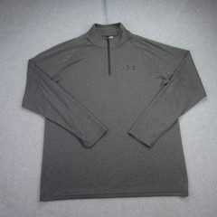 Under Armour Pullover Mens Medium Gray Heatgear Loose Fit 1/4 Zip Long Sleeve