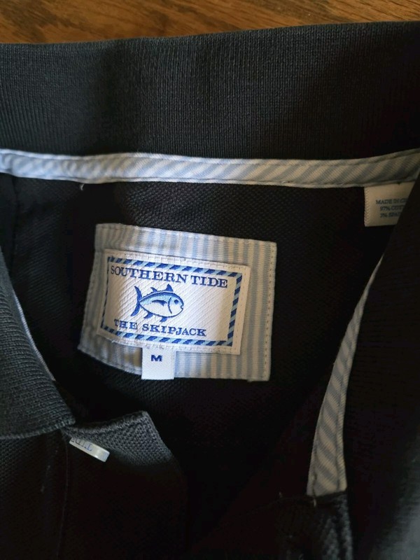 Southern Tide The Skipjack Active Golf Casual Polo Shirt Top Men's Size M Black gallery
