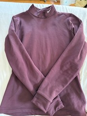 Nike Fit Dry Mock Neck Long Sleeve Compression Shirt M 8-10 Burgundy Read