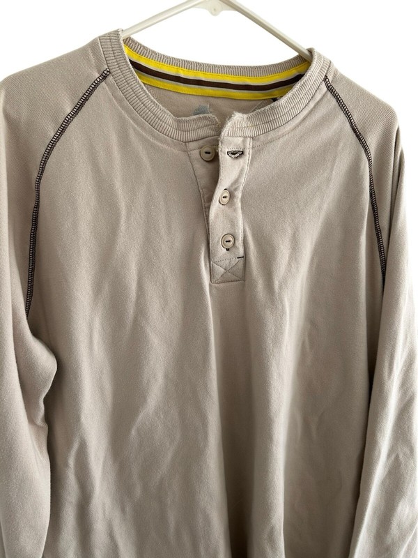 Y2K Nike Beige Pullover Mens 1/4 Button Long Sleeve Embroidered Logo Swoosh XL gallery
