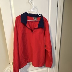 Uzzi Red Navy 1/4 Zip Polo Pullover Regular Fit Men’s Large Long Sleeve Top