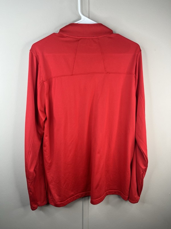 Under Armour Pullover Mens L Red 1/4 Zip Long Sleeve Athletic Loose Fit gallery