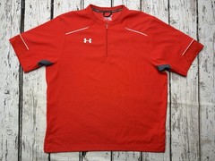 Under Armour Orange Loose Men’s Short Sleeve 1/4 Zip Pullover Windbreaker – Sz L