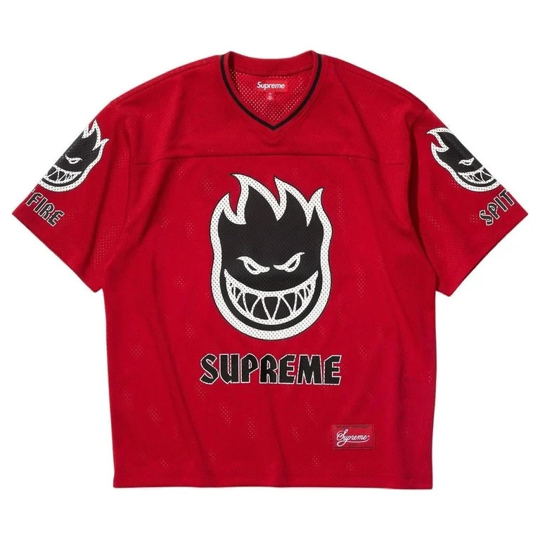 Supreme x Spitfire Football Jersey - Red - Size Large gallery