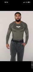 YOUNGLA (SOLD OUT) – 8004 – BATMAN COMPRESSION LONGSLEEVES – GREY GREEN – L