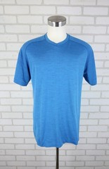 Lululemon Vent Tech V-Neck T-Shirt Mens L Slim 41″ Chest Gym Blue Active READ