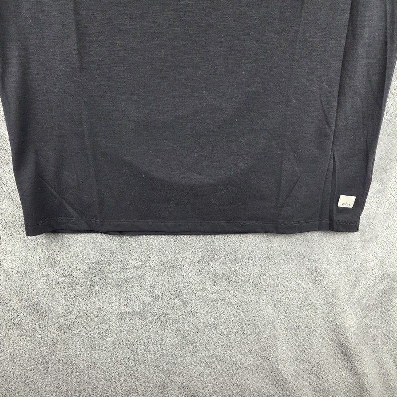 Vuori Current Tech Crew Neck Long Sleeve Black T Shirt Men's Medium White Stitch gallery