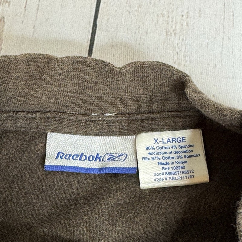 Vintage Y2K Reebok Embroidered Logo Long Sleeve Turtleneck Shirt Mens XL Brown gallery