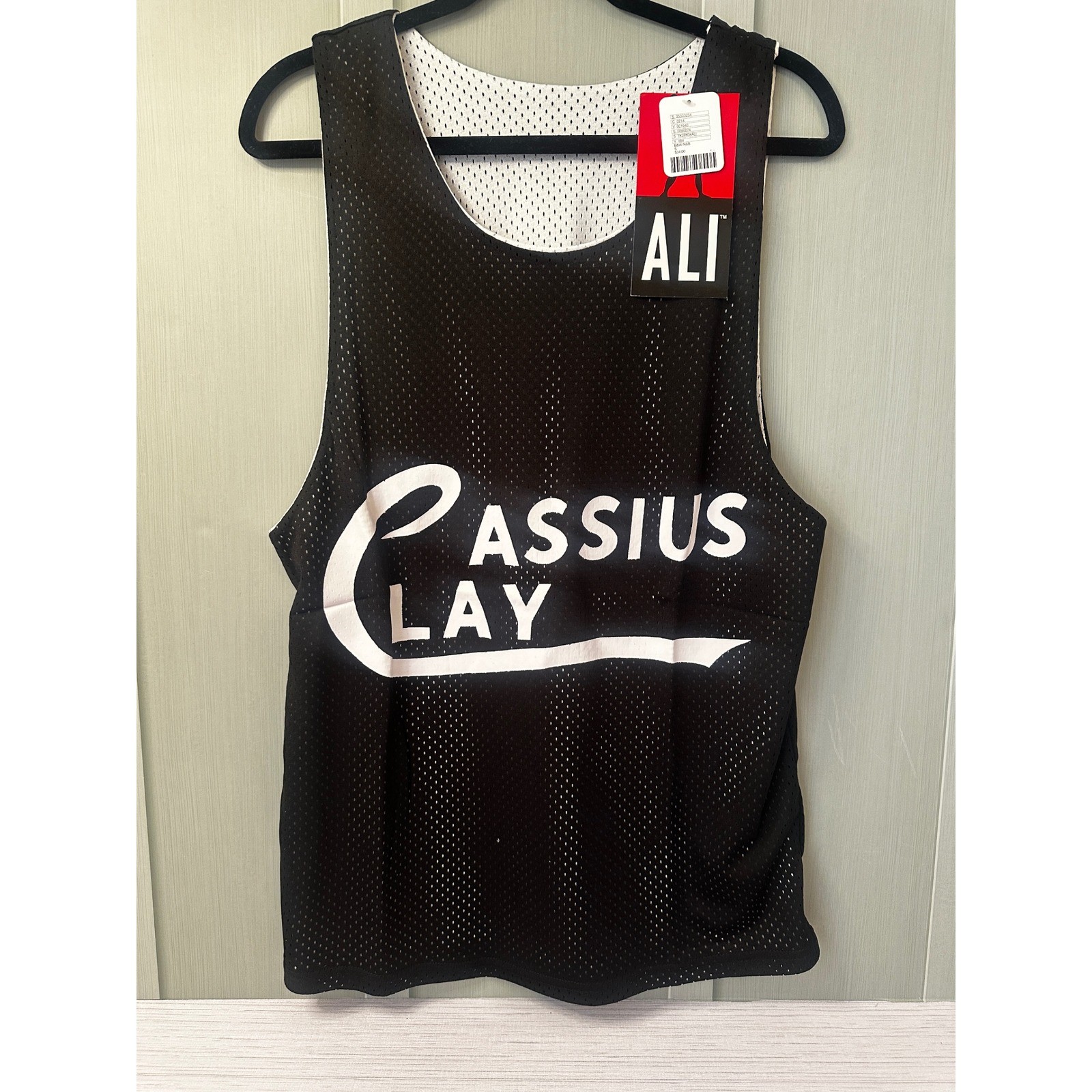 Muhammad Ali Small Cassius Clay Reversible Mesh Tank Bioworld Black White Jersey gallery