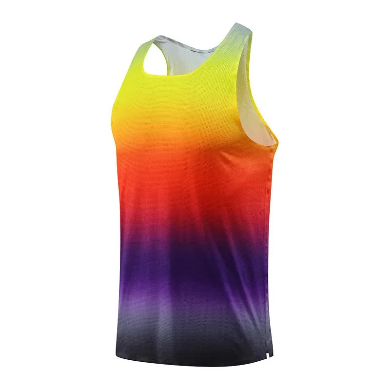 Men's Marathon Running Tank Tops Summer Gym Fitness Sports Sleeveless Vest Loose gallery
