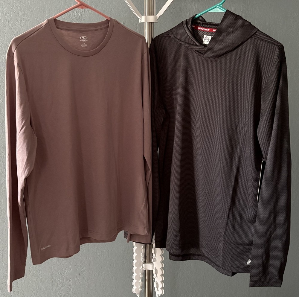 Men's Lot Of 2 L/S Shirts NWTs RBX X-Train & Athletic Works Both Size Medium