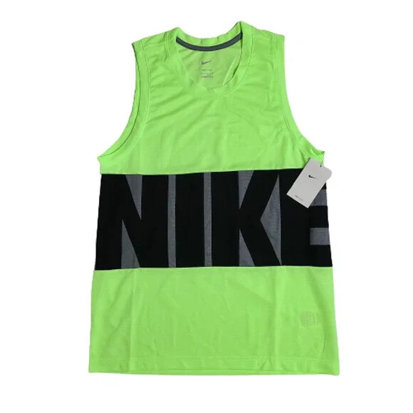 Nike Dri-fit Retro Basketball Tank Mens Lime Green Grey Black Half price gallery