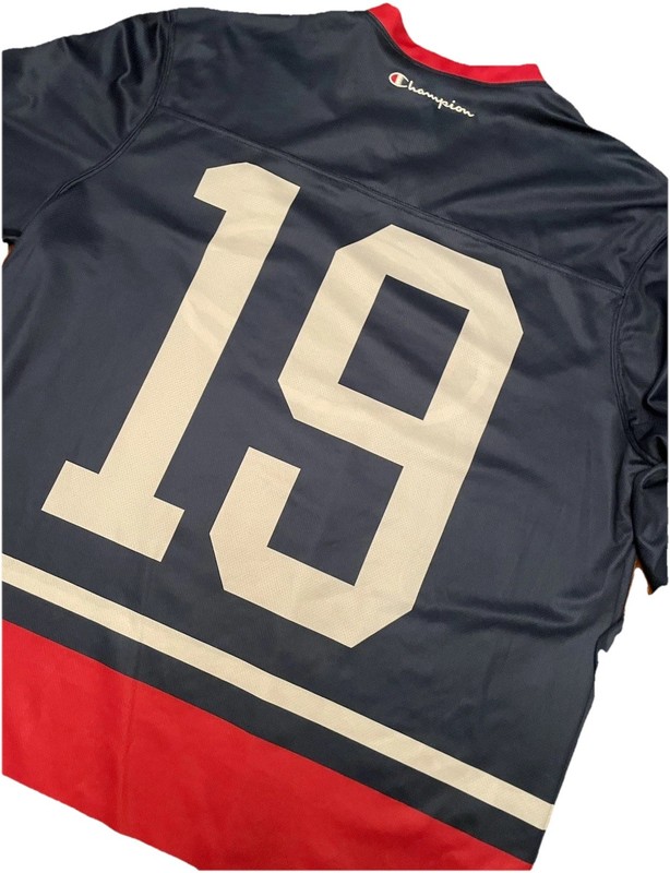 Champion Hockey Jersey #19 USA Red White Blue Sz M 40 Sublimation shirt gallery