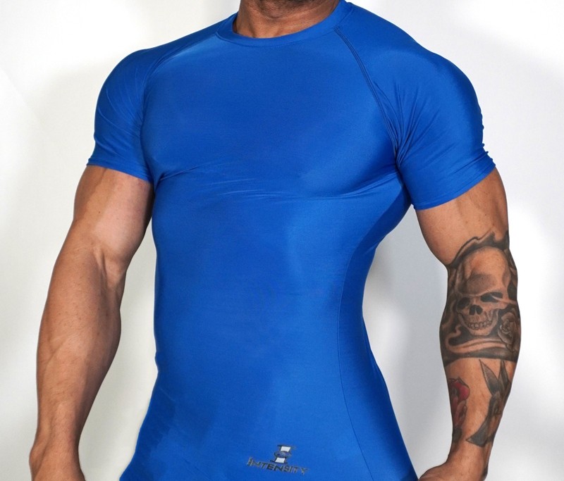 X-LARGE BLUE TIGHT FITTING MEN'S COMPRESSION SHIRT gallery