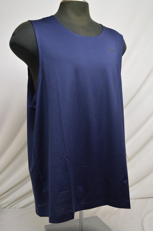 NEW NIKE Dri-FIT Ready Fitness Tank Top sz XL X-Large Navy Blue Black gallery