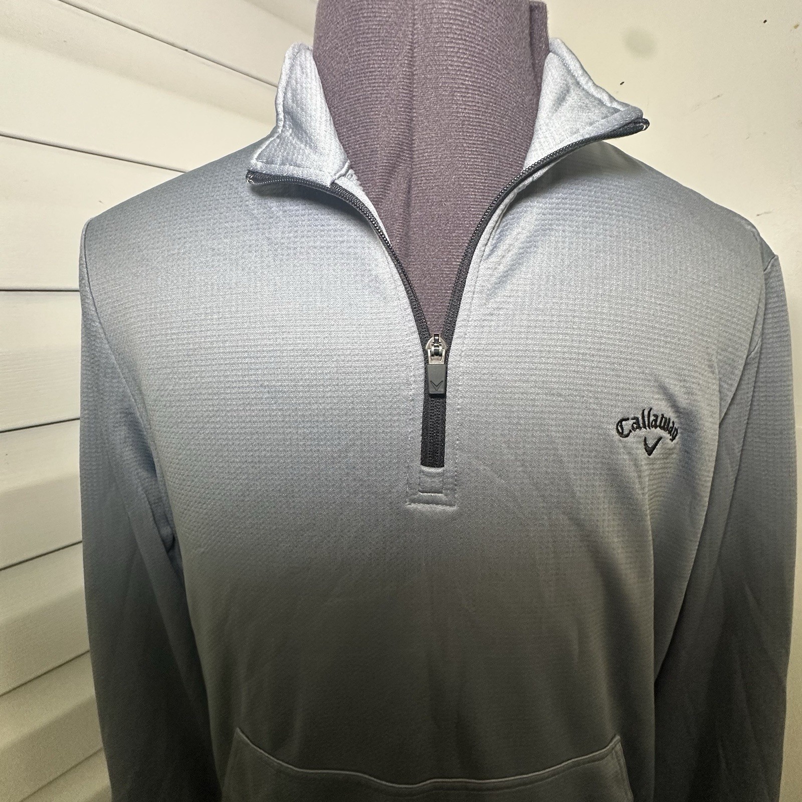 Callaway Opti-Dri Men's Medium Long Sleeve Quarter Zip Pullover Gray gallery