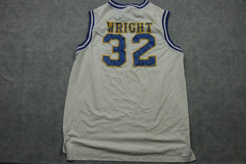 Crenshaw Basketball Jersey Shirt Mens Large White Blue 32 Wright Throwback gallery