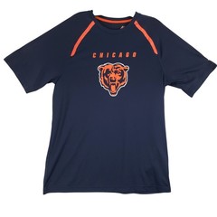Chicago Bears Majestic Cool Base T-Shirt Mens Large Navy Blue Sporty Gameday
