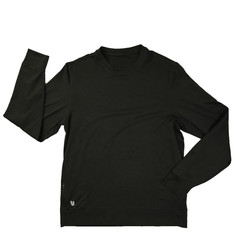 Vuori Ponto Performance Crew Mens Large Black Long Sleeve Gym Run Yoga Soft V224