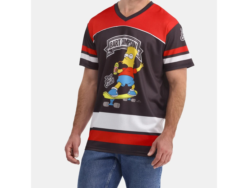 The Simpsons BART Men's Red Polyester Graphic Soccer Jersey NWT! Free Shipping! gallery