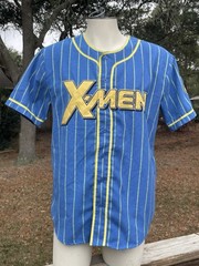 BOXLUNCH Marvel X-Men Wolverine Baseball Jersey 2025 Blue Medium LOGAN preowned