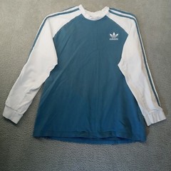 Adidas Originals Trefoil Long Sleeve Shirt Men XL Blue 3 Stripes