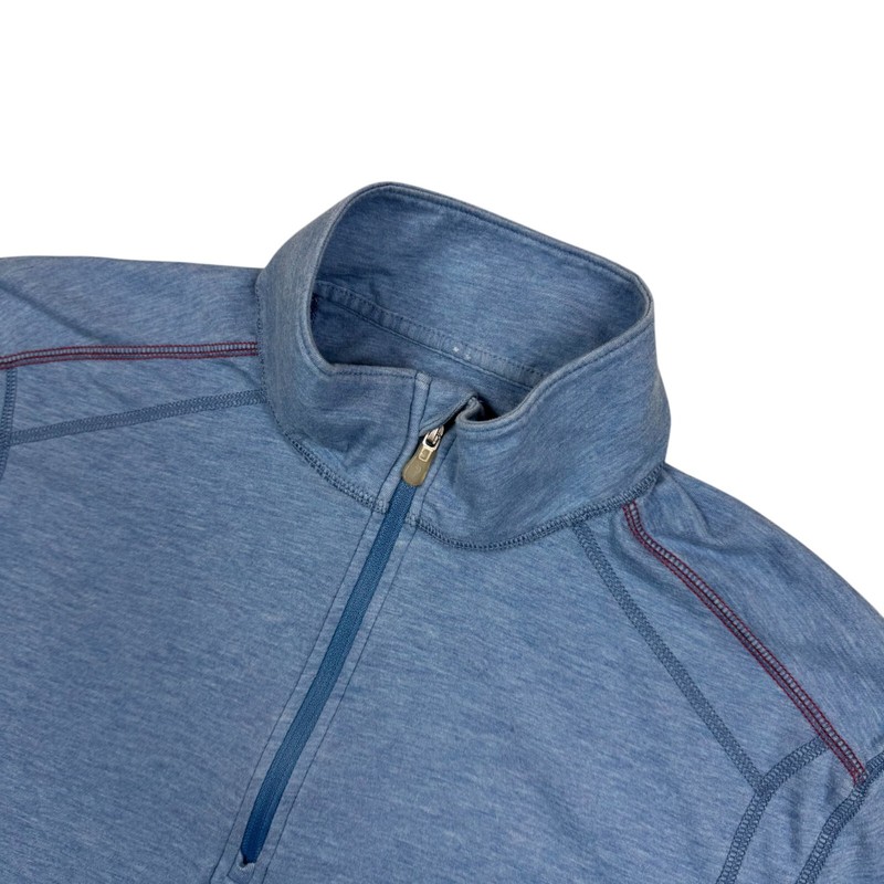 Tommy Bahama IslandZone 1/4 Zip Pullover Men's M Long Sleeve Heather Blue UPF gallery