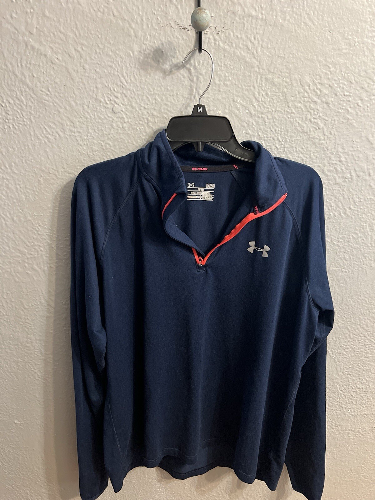 Under Armour Sweater Mens Size Large Navy Blue HeatGear Run 1/4 Zip gallery